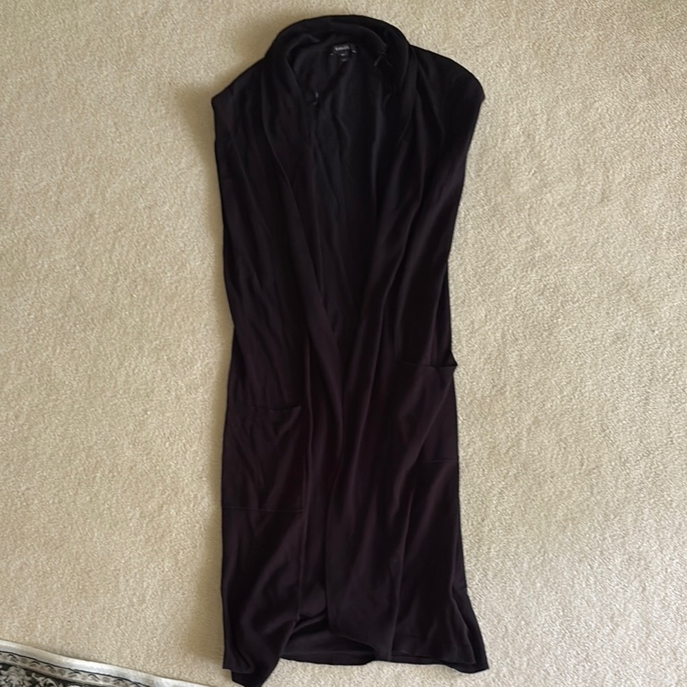 RW&CO. Black Knit Cap Sleeve Duster